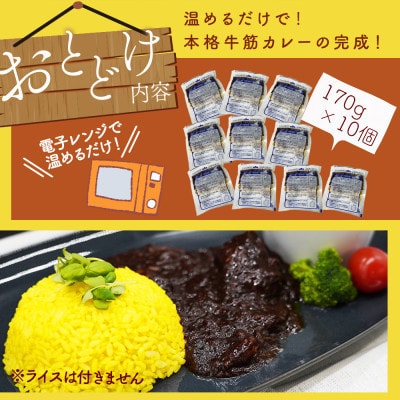 博多和牛100%使用!!あまおうがほのかに香る牛すじゴロっとカレー(170g×10袋)(春日市)