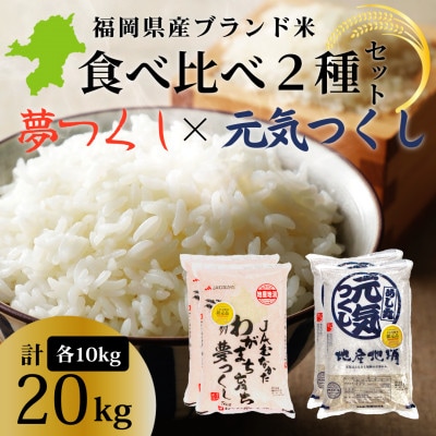 新米!!令和7年産 福岡県産米 (夢つくし・元気つくし) 合計20kg 各5kg×2袋(春日市)