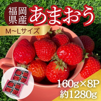 【2026年12月～2月発送】うるう農園のあまおう(MLサイズ)約160g×8P (春日市)