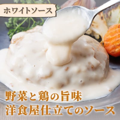 訳あり・簡易包装 2種のソースが自慢のハンバーグ 焦がしデミソース・ホワイトソース 計20個 春日市