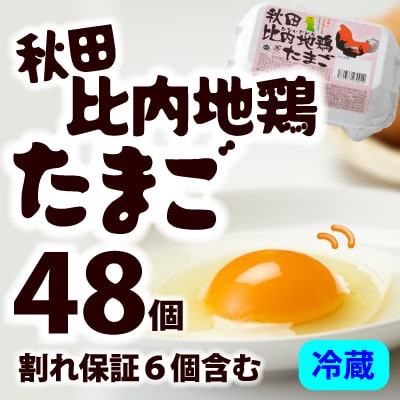 秋田比内地鶏たまご48個(42個+6個割れ保証)