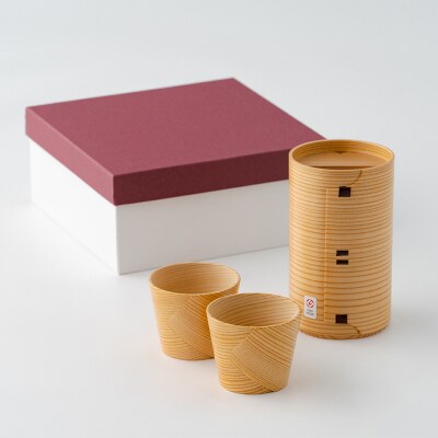 【大館曲げわっぱ】徳久利1合&ぐい呑み2ヶセット