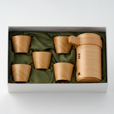 【大館曲げわっぱ】徳久利2合&ぐい呑み5ヶセット