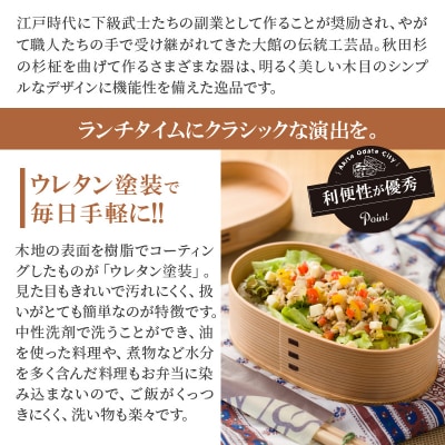 【大館曲げわっぱ】小判弁当(中)