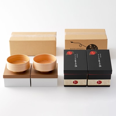 本場大館きりたんぽ玉手箱(4人前)と曲げわっぱどんぶり2個セット