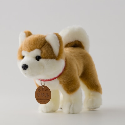 秋田犬マサル　ハンドパペット&ぬいぐるみ　立ちMサイズセット