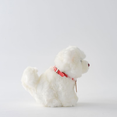 秋田犬白毛(鼻ピンク)ぬいぐるみ　座りMサイズ