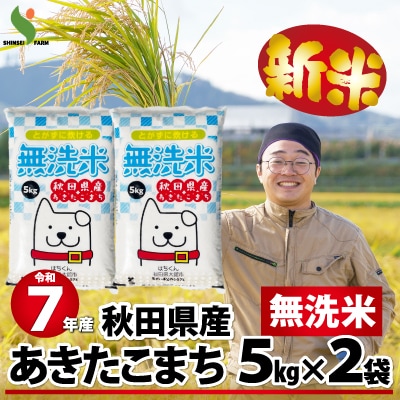 【新米】令和7年産秋田県産あきたこまち(無洗米)10kg