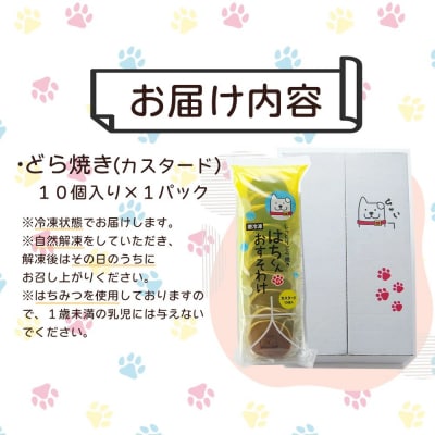 冷凍しっとりどら焼きはちくん(カスタード)10個入り×1パック