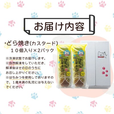 冷凍しっとりどら焼きはちくん(カスタード)10個入り×2パック