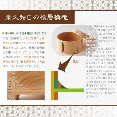 【大館曲げわっぱ】おひつ(5合浅型)