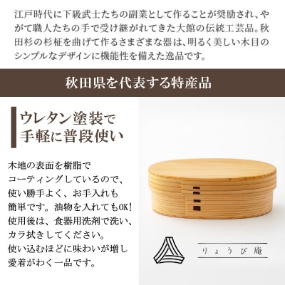 【大館曲げわっぱ】こばん弁当(中)
