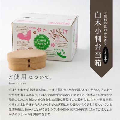 【大館曲げわっぱ】白木 小判弁当箱(小)