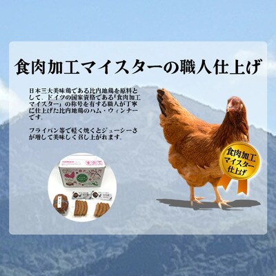 比内地鶏　火内鶏ブロックハム&ウィンナー(プレーン)