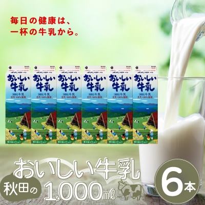 秋田のおいしい牛乳1000ml　6本セット