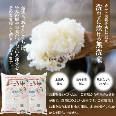 【新米先行受付】令和7年産秋田県特別栽培米あきたこまちまごころ米(無洗米)10kg(5kg×2袋) 