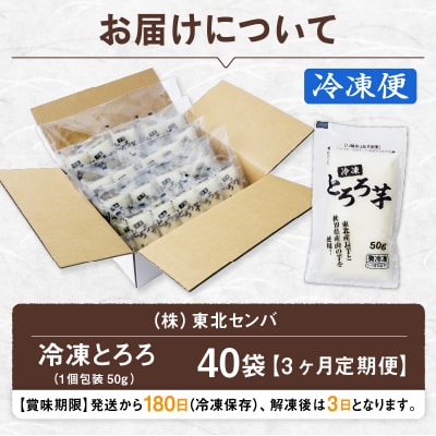【定期3ヶ月】冷凍とろろ2キロセット(50g×40袋)