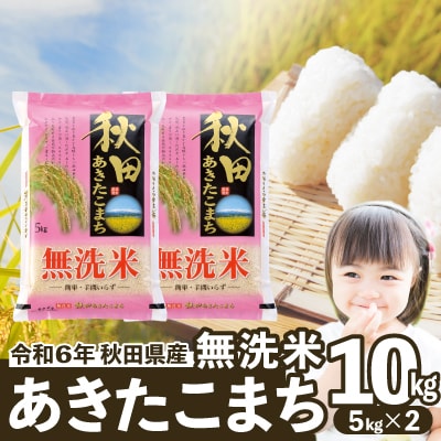 【格安saleスタート】 令和6年産】秋田県産あきたこまち(無洗米)10kg(5kg×2袋) | 秋田 米・雑穀・粉類