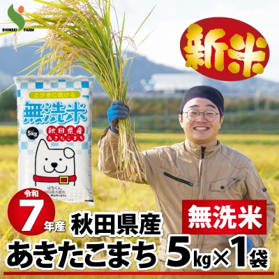 【新米】令和7年産秋田県産あきたこまち(無洗米)5kg