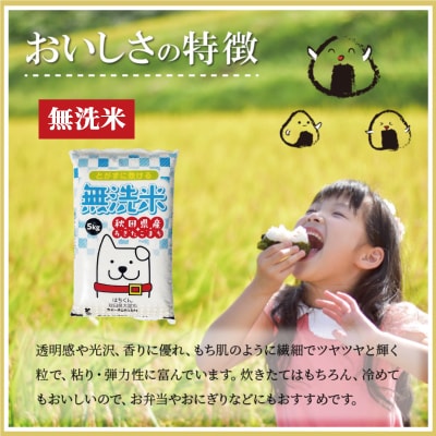 【定期便6ヶ月】令和7年産秋田県産あきたこまち(無洗米)5kg