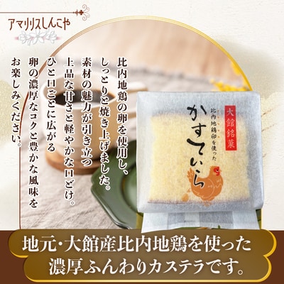 〈比内地鶏卵を使った〉かすていら　6個入り　2箱