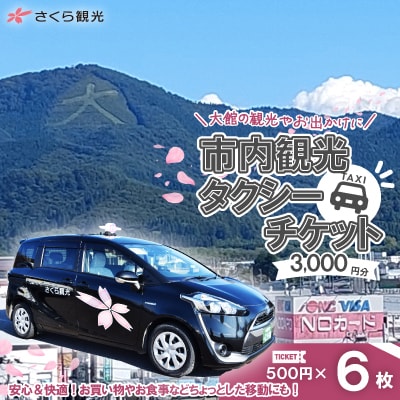 市内観光タクシーチケット500円×6枚
