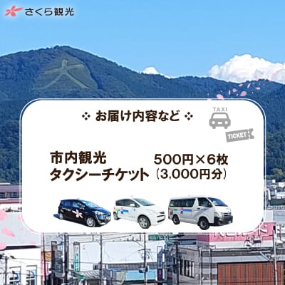 市内観光タクシーチケット500円×6枚