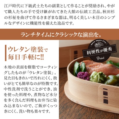 【大館曲げわっぱ】小判弁当(大) 