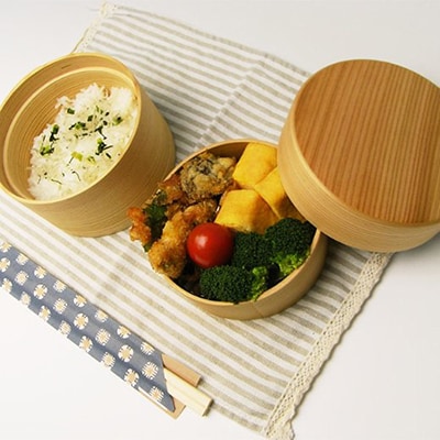 【大館曲げわっぱ】二ツ重丸弁当 