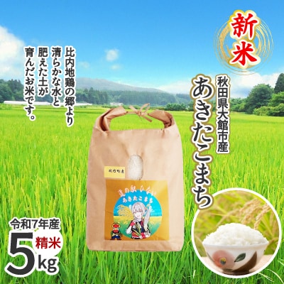 【令和7年産】あきたこまち(精米)5kg(5kg×1袋)
