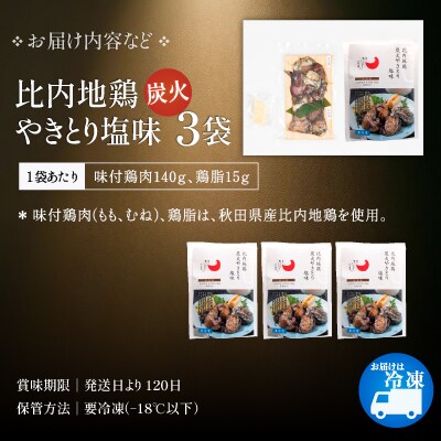 比内地鶏炭火やきとり塩味　3パック