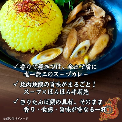 比内地鶏きりたんぽ鍋のお出汁で作ったスープカレー10個セット