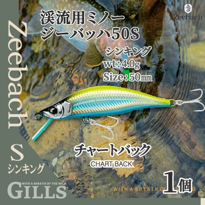 渓流用ミノーZeebach50Sチャートバック