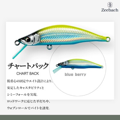 渓流用ミノーZeebach50Sチャートバック