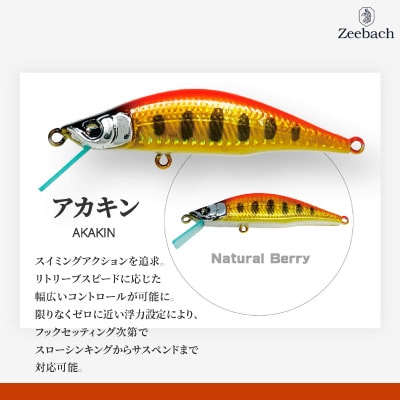 渓流用ミノーZeebach50Fアカキン