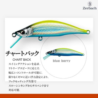 渓流用ミノーZeebach50Fチャートバック