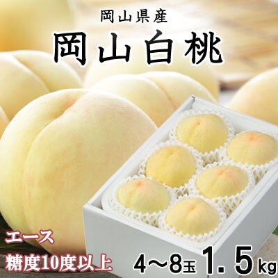 岡山白桃 エース 4～8玉 1.5kg 岡山県産