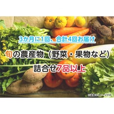 【3ヵ月毎定期便】井原市産!旬の農産物(野菜・果物等)詰合せ7品以上 全4回