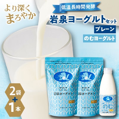 岩泉ヨーグルト(プレーン1kg×2袋)・のむヨーグルト(720ml×1本)セット