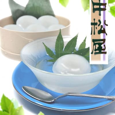 龍泉洞爽菓　栗あん入り　水まんじゅうと龍泉洞の水