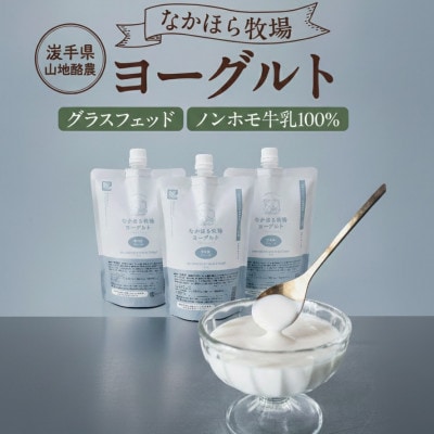 【毎月定期便】なかほら牧場のノンファット(無脂肪タイプ)ヨーグルト 〔500 ml〕3本全6回