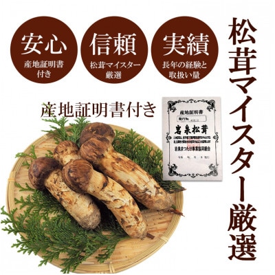【2025年9月中旬～10月中旬発送予定】松茸マイスター厳選!旬の岩泉産松茸　150g(前後)