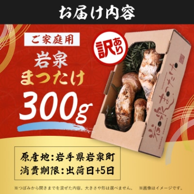 【訳あり】ご家庭用 岩泉まつたけ 直送 300g