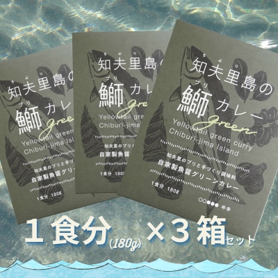 【漁師直送】隠岐 知夫里島 オリジナル 鰤カレーセット 3食 ココナッツ風味 本格 グリーンカレー