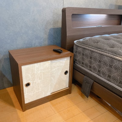 整(TOTONOU)石目調引き戸の収納サイドキャビネット