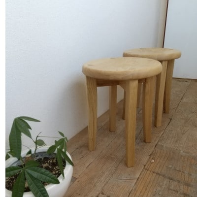 【遊木舎】無垢の栗　丸スツールS　スリムで座り心地のいいスツール　天然木のスツール