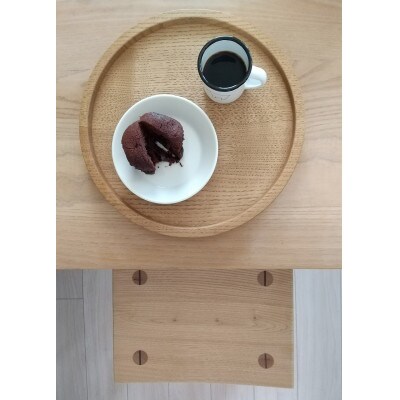 ディッシュスツール　栗の木の家具　サイドテーブルにもなるスツール