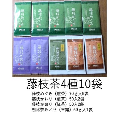 藤枝茶4種と急須のセット