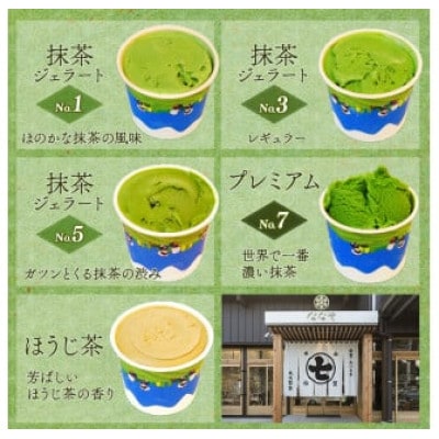 ななや スイーツ詰め合わせ 世界一濃い抹茶ジェラート、ロールケーキ、生クリーム大福とお茶のセット