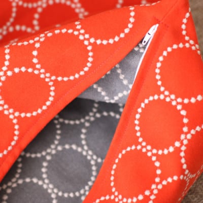 ミニクッション 長方形 タンバリン生地 オレンジ (if2125)